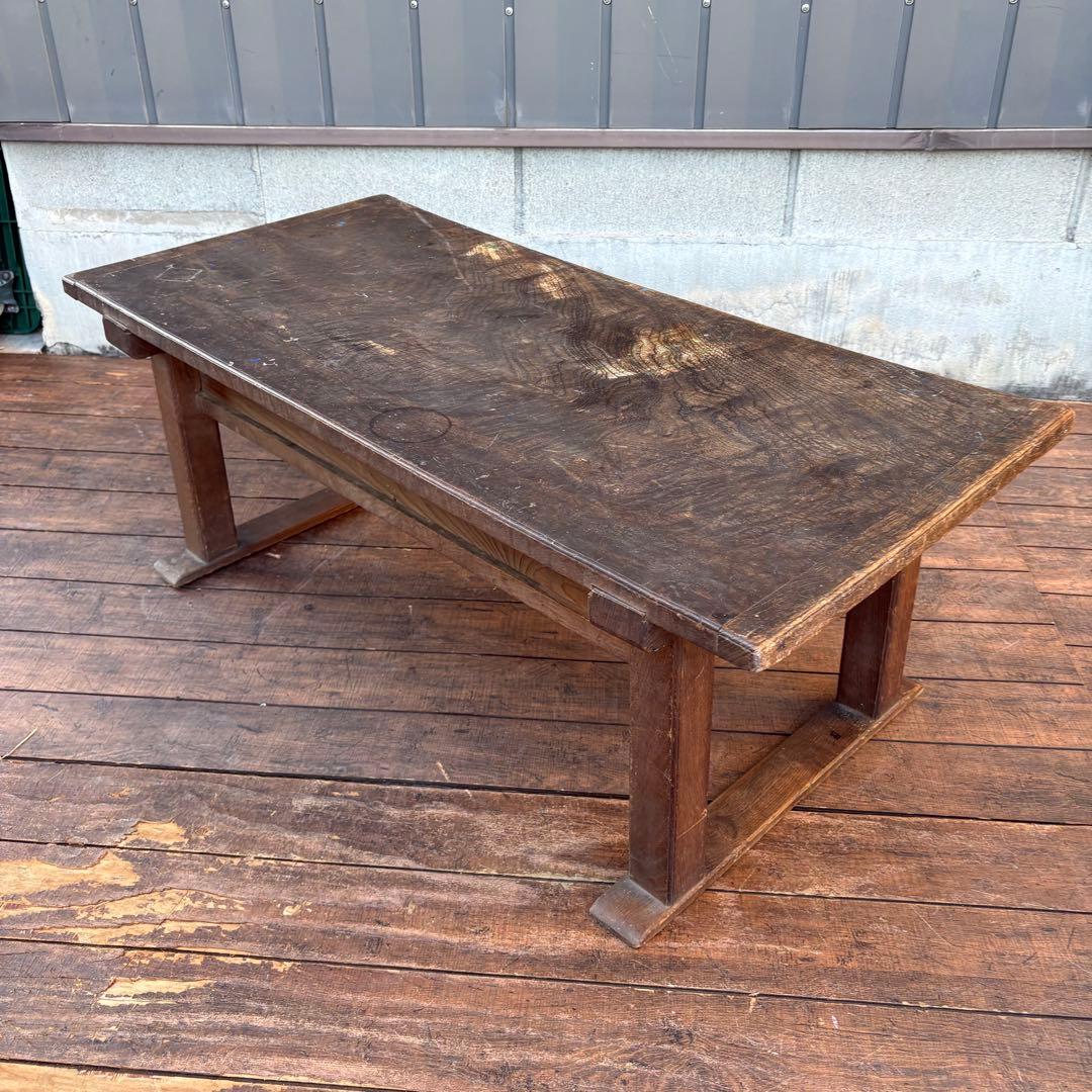 昭和レトロ 古家具 無垢材 木製座卓 引き出し付き ちゃぶ台 文机 お経台 経机