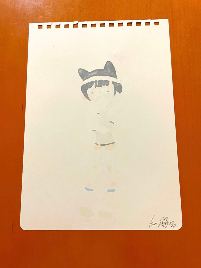 田中かえ　原画 サイン入り 額装済 イラストレーター ステッカー付き