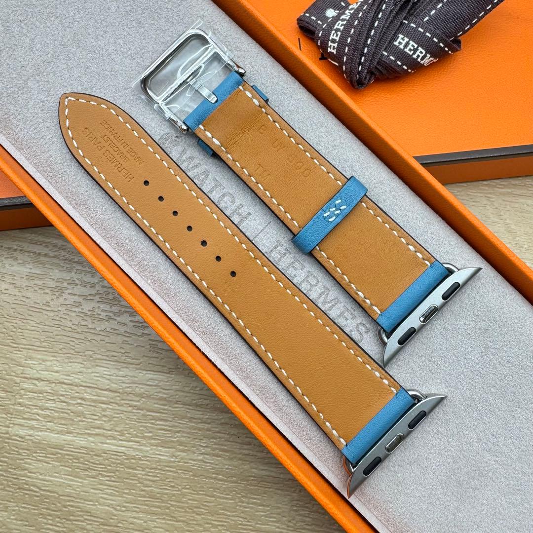 2162 Apple Watch エルメス　ブルー　HERMES レザー