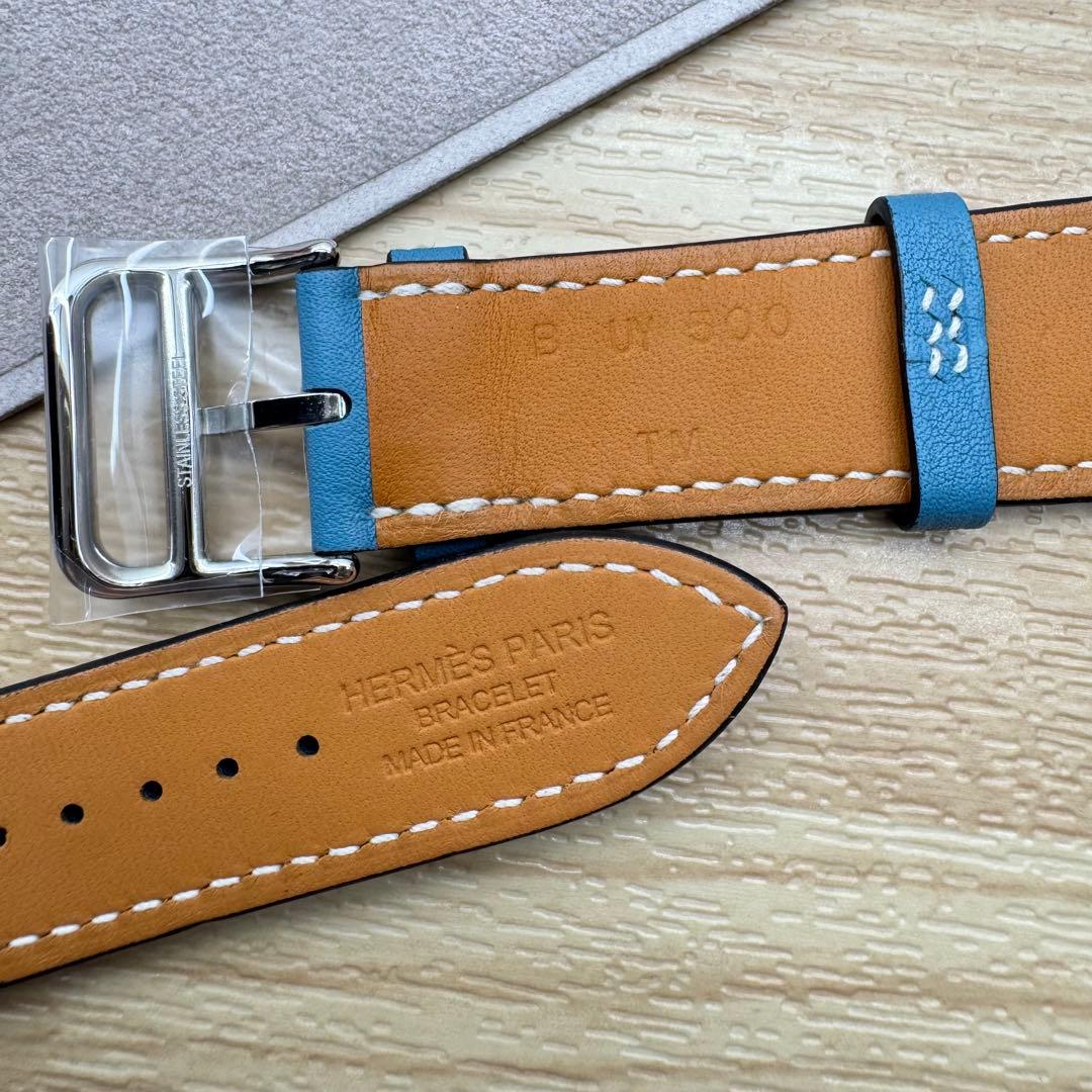 2162 Apple Watch エルメス　ブルー　HERMES レザー