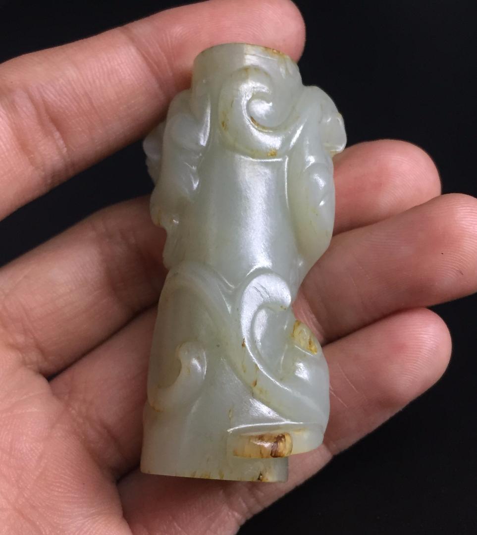 漢代 螭竜紋玉勒佩 古玉老玉和田玉装身具 中国美術ペンダント骨董收藏