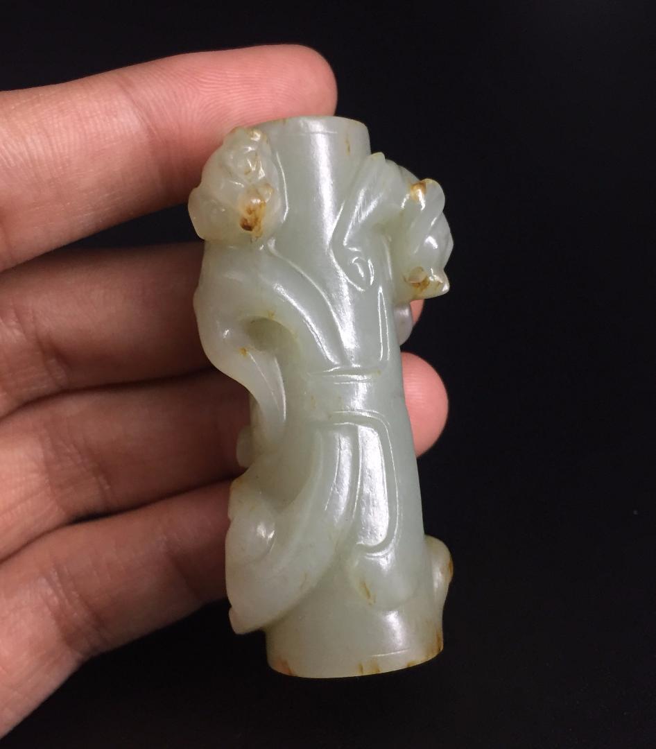 漢代 螭竜紋玉勒佩 古玉老玉和田玉装身具 中国美術ペンダント骨董收藏