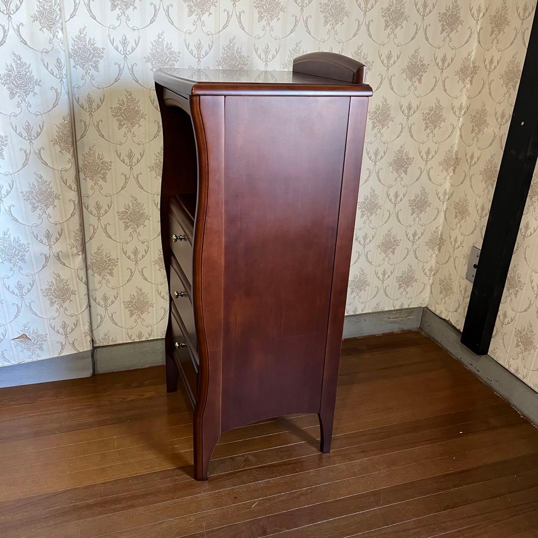 【アンティーク】HIKARI 木製 サイドチェスト 電話台 収納 3段 古民家