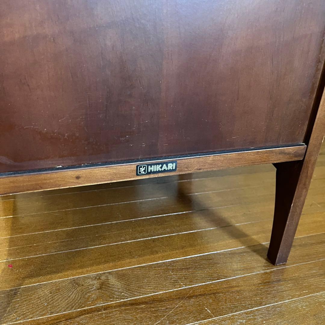 【アンティーク】HIKARI 木製 サイドチェスト 電話台 収納 3段 古民家