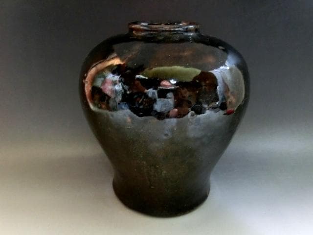 壷■黒釉飴釉古壺 宋時代 古い花瓶 時代物 花器 古玩 唐物 中国 骨董品■