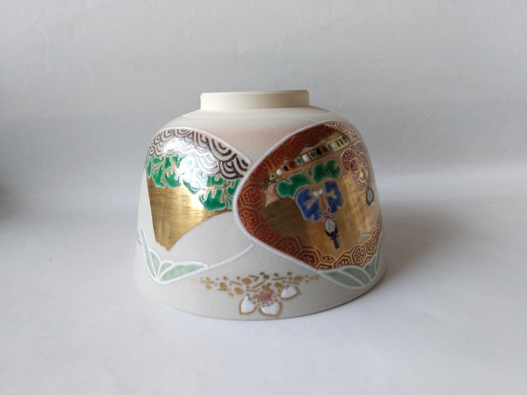 中村秋峰 作 仁清写貝合雛絵 茶碗 共箱 共布 栞 茶道具 茶器 抹茶碗 新品