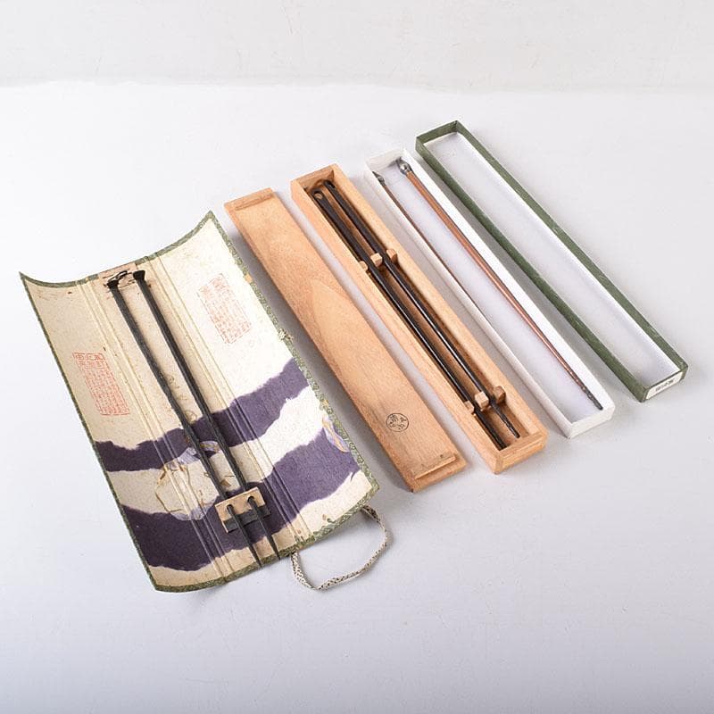 茶道具　木村清五郎造　銅製　火箸　共箱　鉄製など　3点まとめて　C　7317