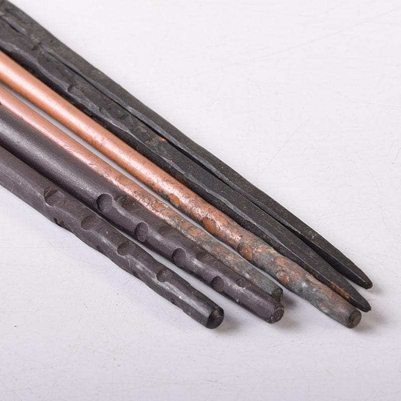 茶道具　木村清五郎造　銅製　火箸　共箱　鉄製など　3点まとめて　C　7317