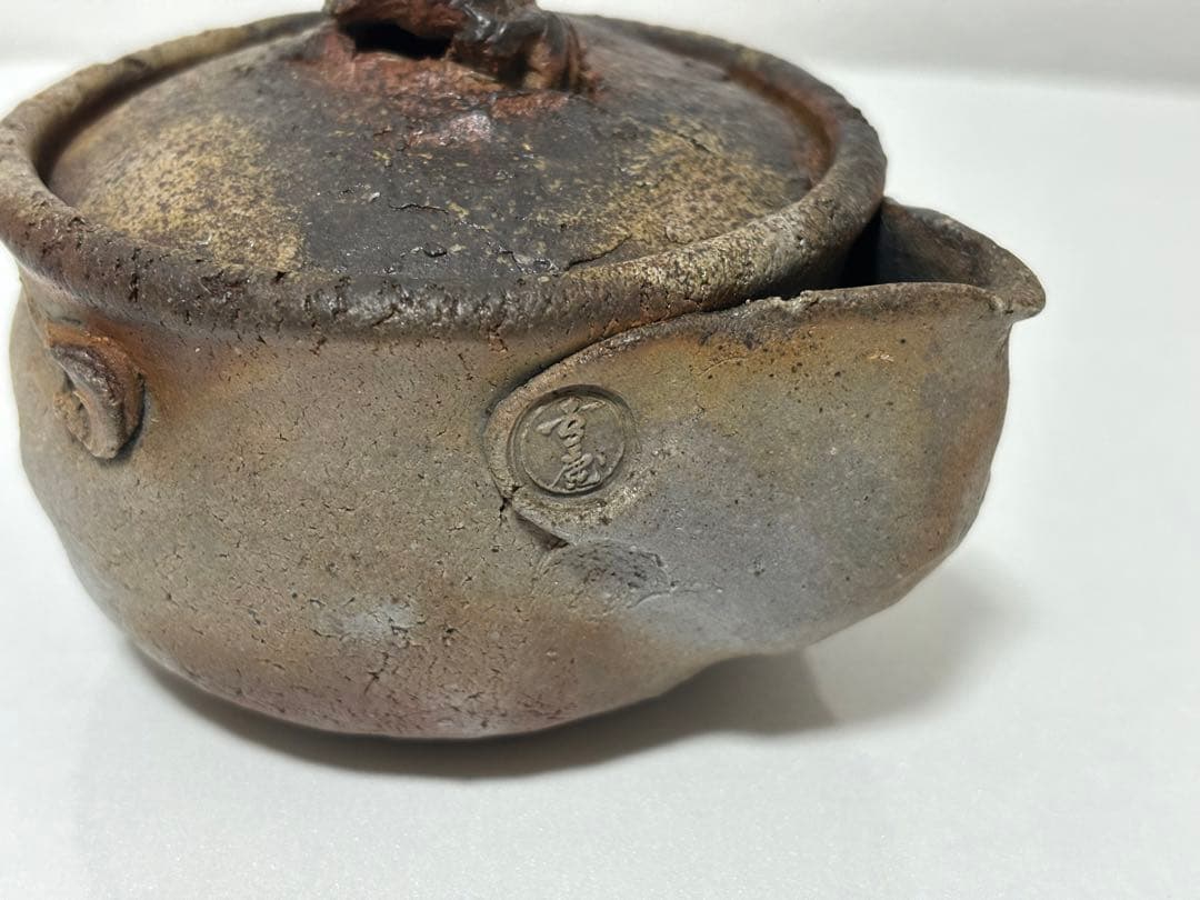 ⑯備前焼 宝瓶 登り窯 蟹 カニ かに 手びねり 急須