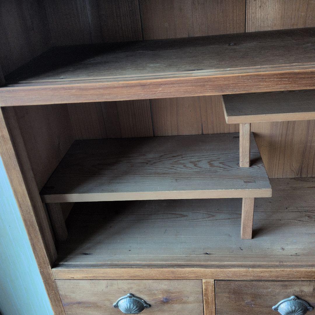 アンティーク大正時代木製茶箪笥 引き出し付き コンパクト