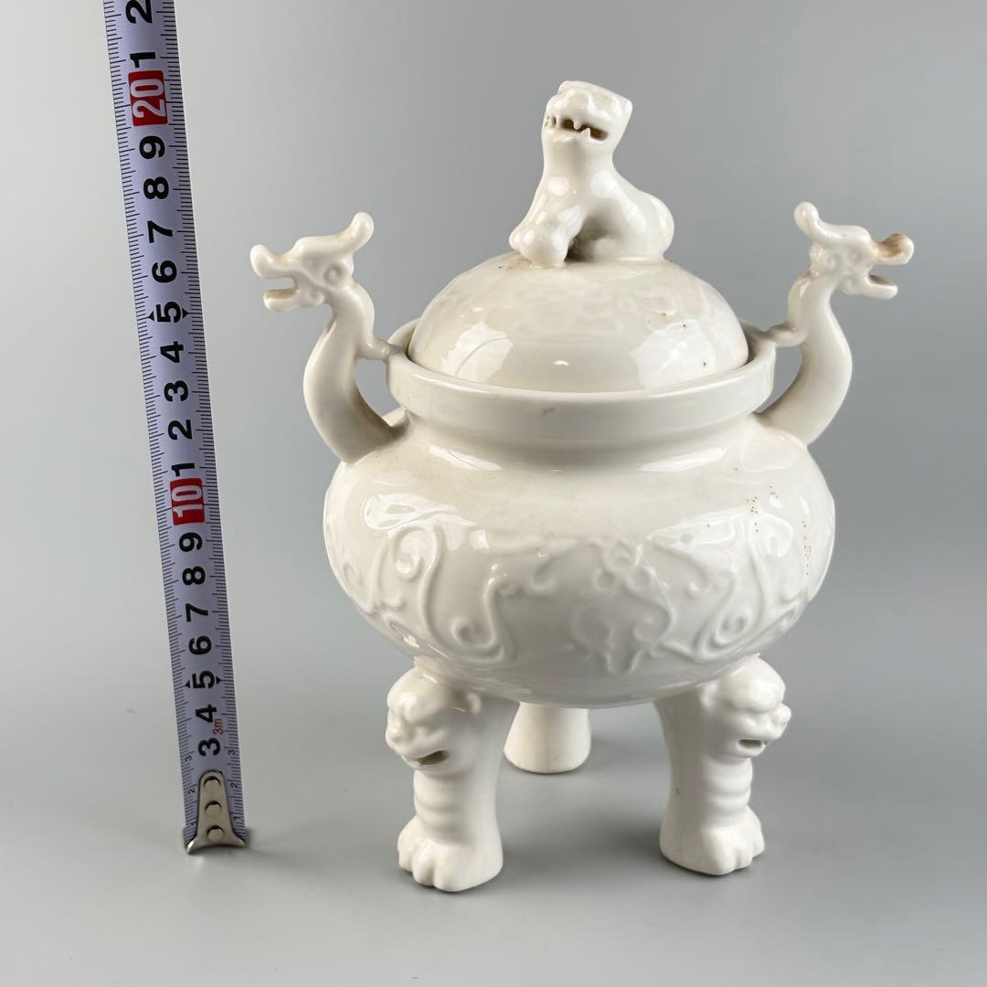中国　白磁 香炉 三足炉