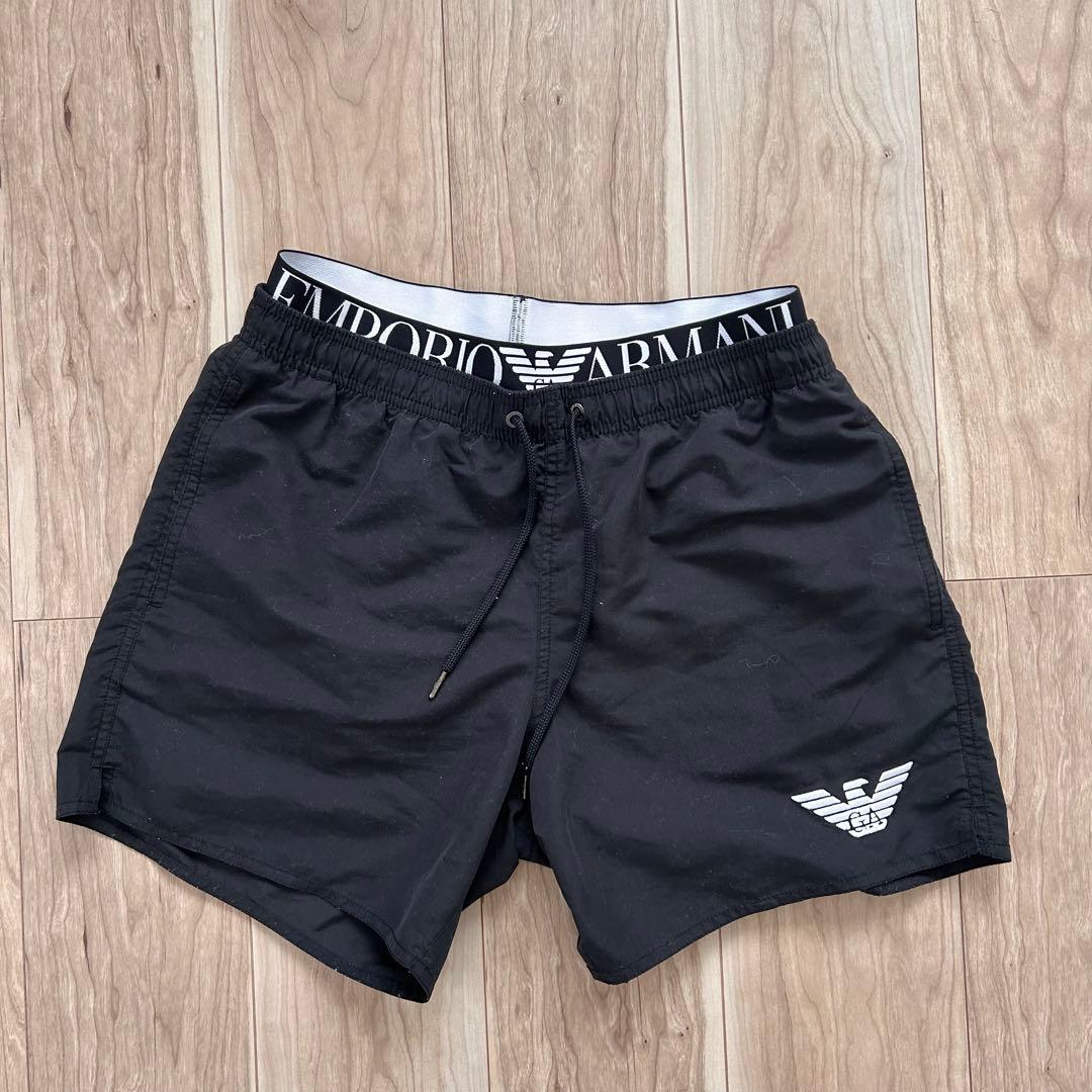 美品　エンポリオアルマーニ　メンズ　スイムウェア　ショートパンツ　M 黒