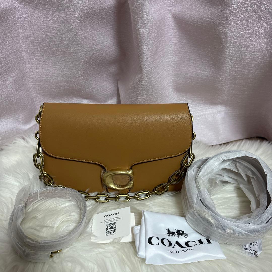 COACH ベージュ ショルダーバッグアウトレット