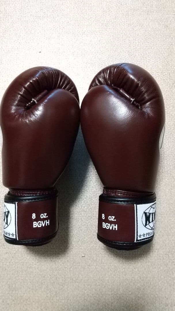 本革製WINDYボクシンググローブ 8oz マロン栗色 キックボクシング