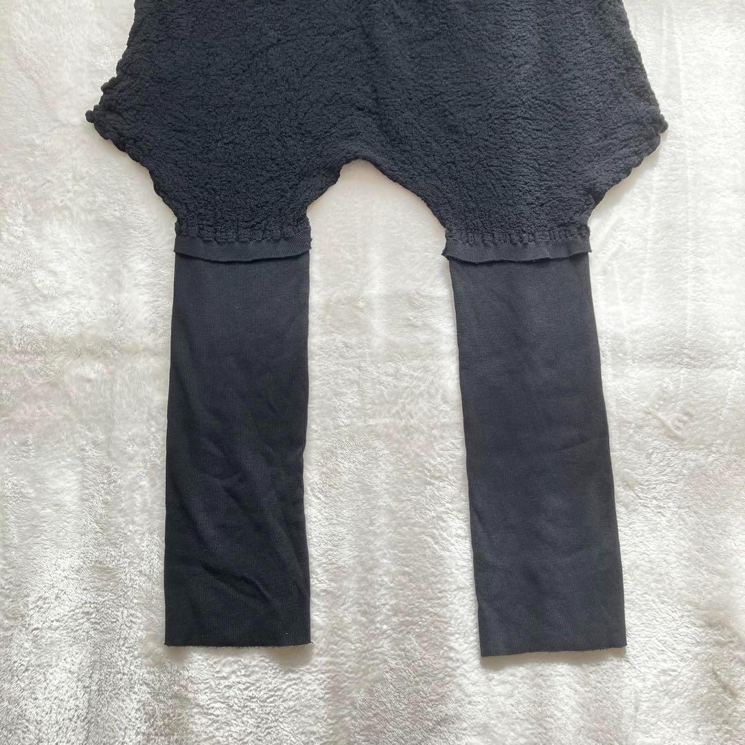 美品イッセイミヤケme 縮絨プリーツ サルエルパンツ ブラック