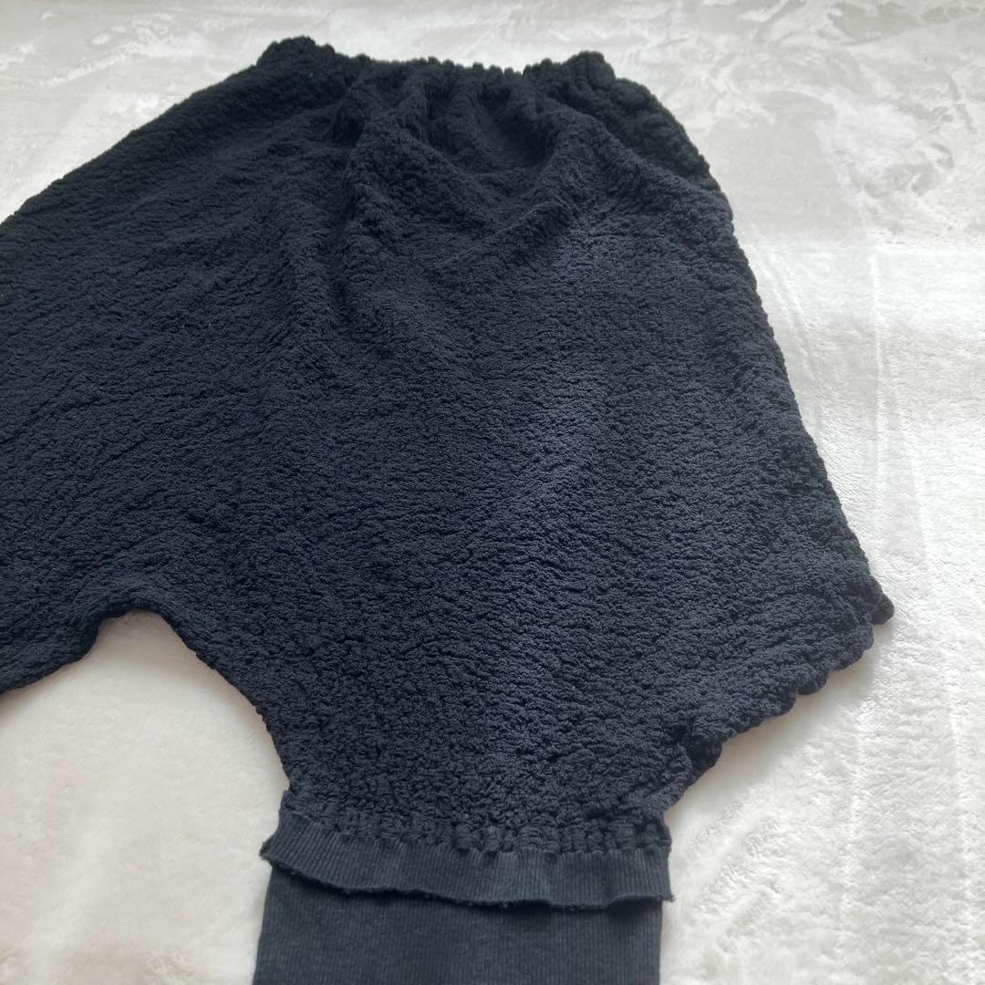 美品イッセイミヤケme 縮絨プリーツ サルエルパンツ ブラック