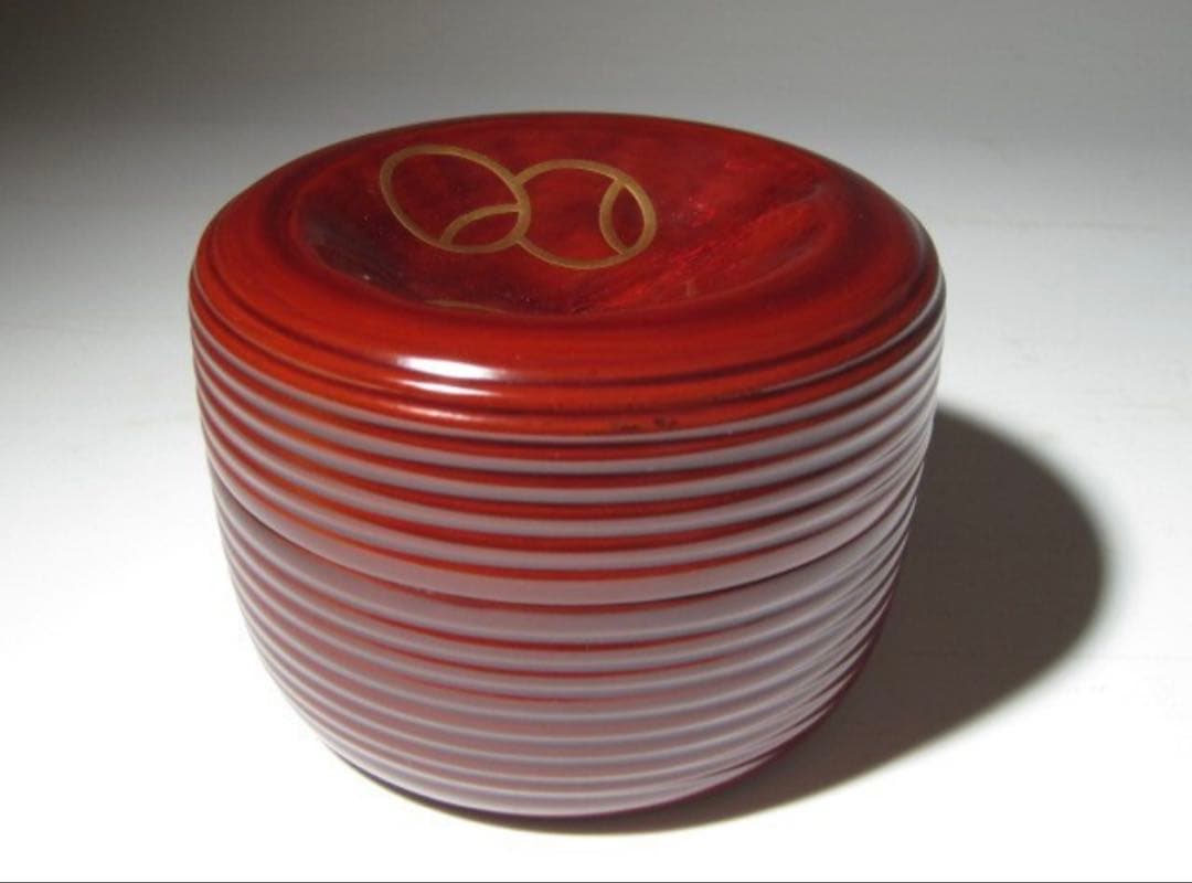 黒田正玄 つぼつぼ蒔絵 竹平棗 淡々斎花押 見事な造形の逸品！7165