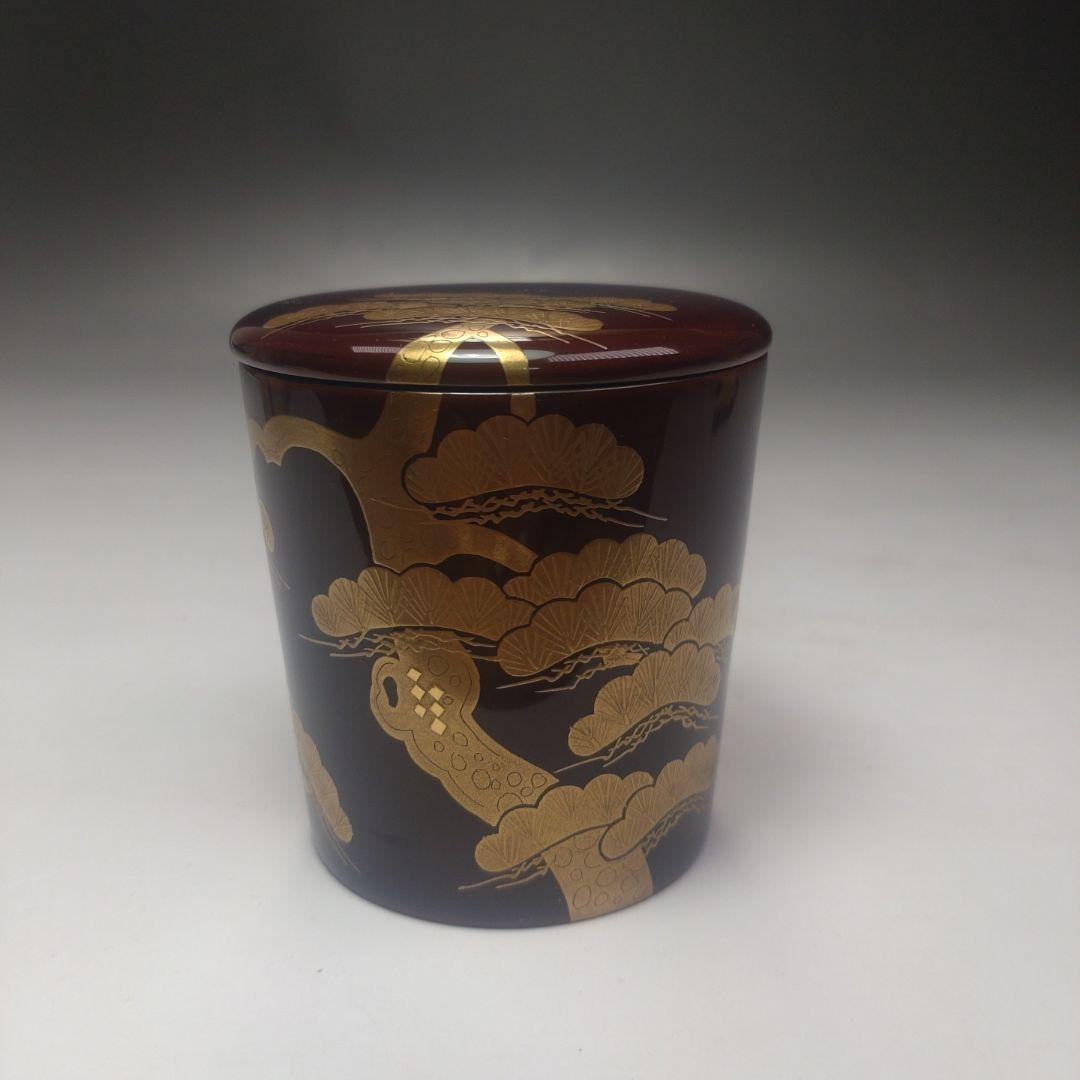 イ190 棗『新井司峯』『淡々斎好　末広棗　松蒔絵　漆塗　共箱』茶道具