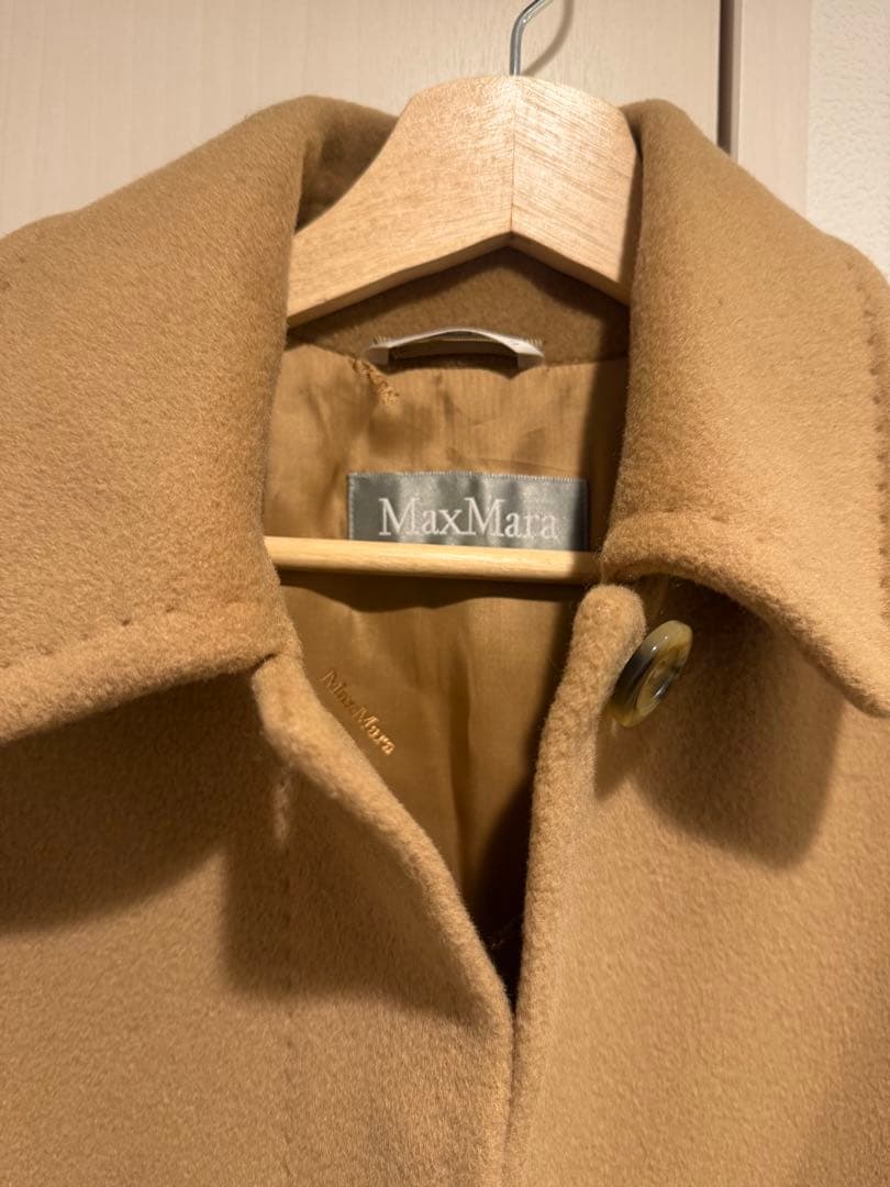 美品✨マックスマーラ 銀タグ 100%ウール チェスターコート 比翼 キャメル