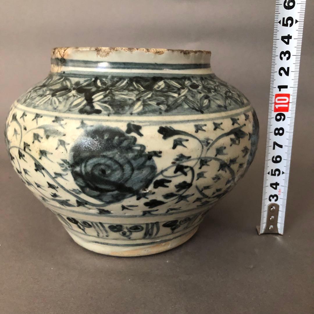 中国骨董　南海古陶　安南　ベトナム　青花染付　壺　花瓶　アンティーク　陶器　中国