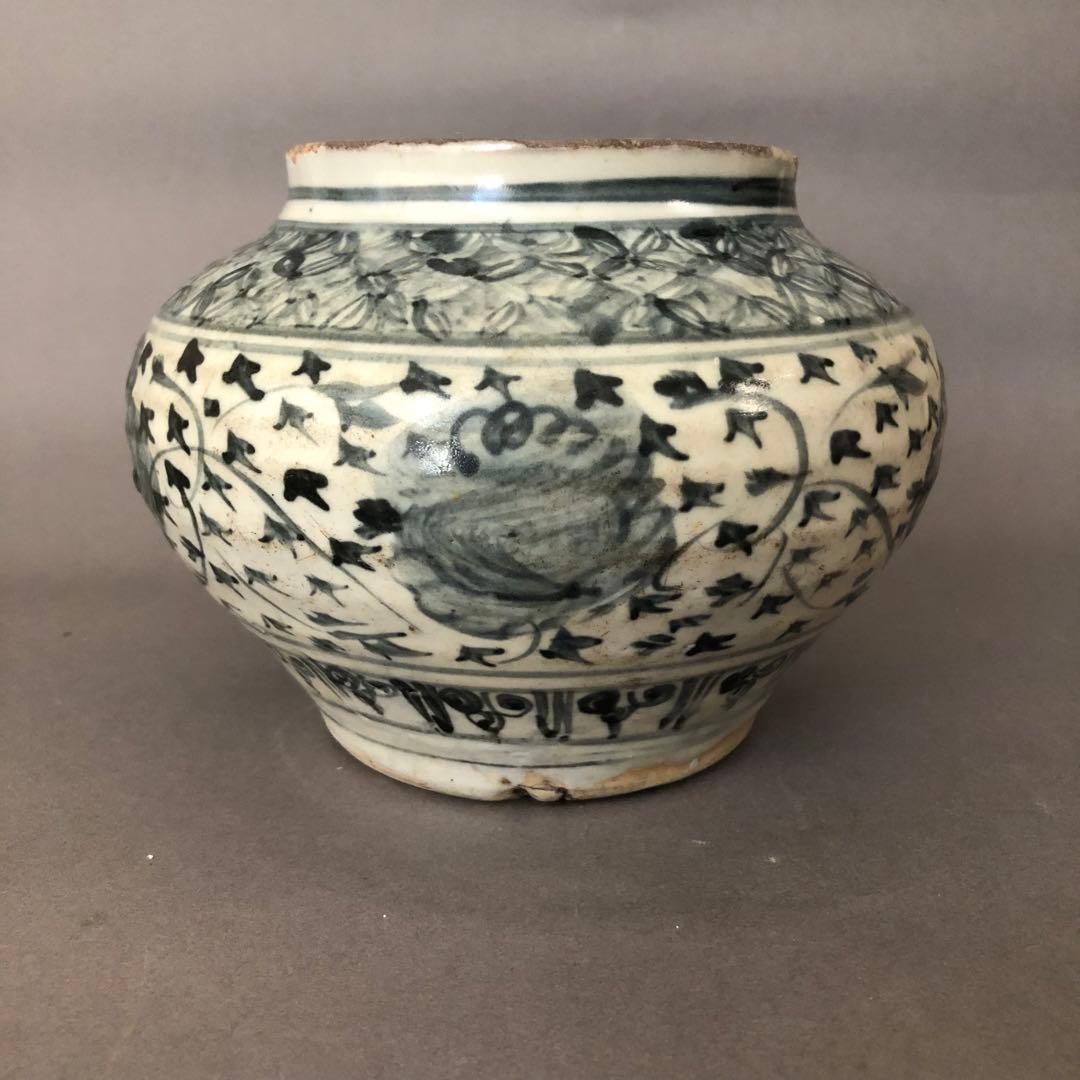 中国骨董　南海古陶　安南　ベトナム　青花染付　壺　花瓶　アンティーク　陶器　中国