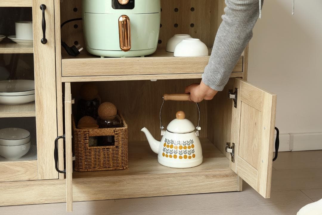 キッチンカウンター 食器棚 キッチンキャビネット レンジ台 　NATURAL