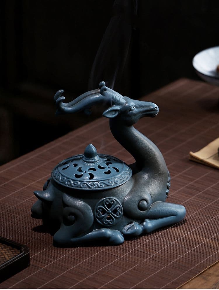 福鹿 香炉 陶磁器 装飾品 工芸品 美術品 置物