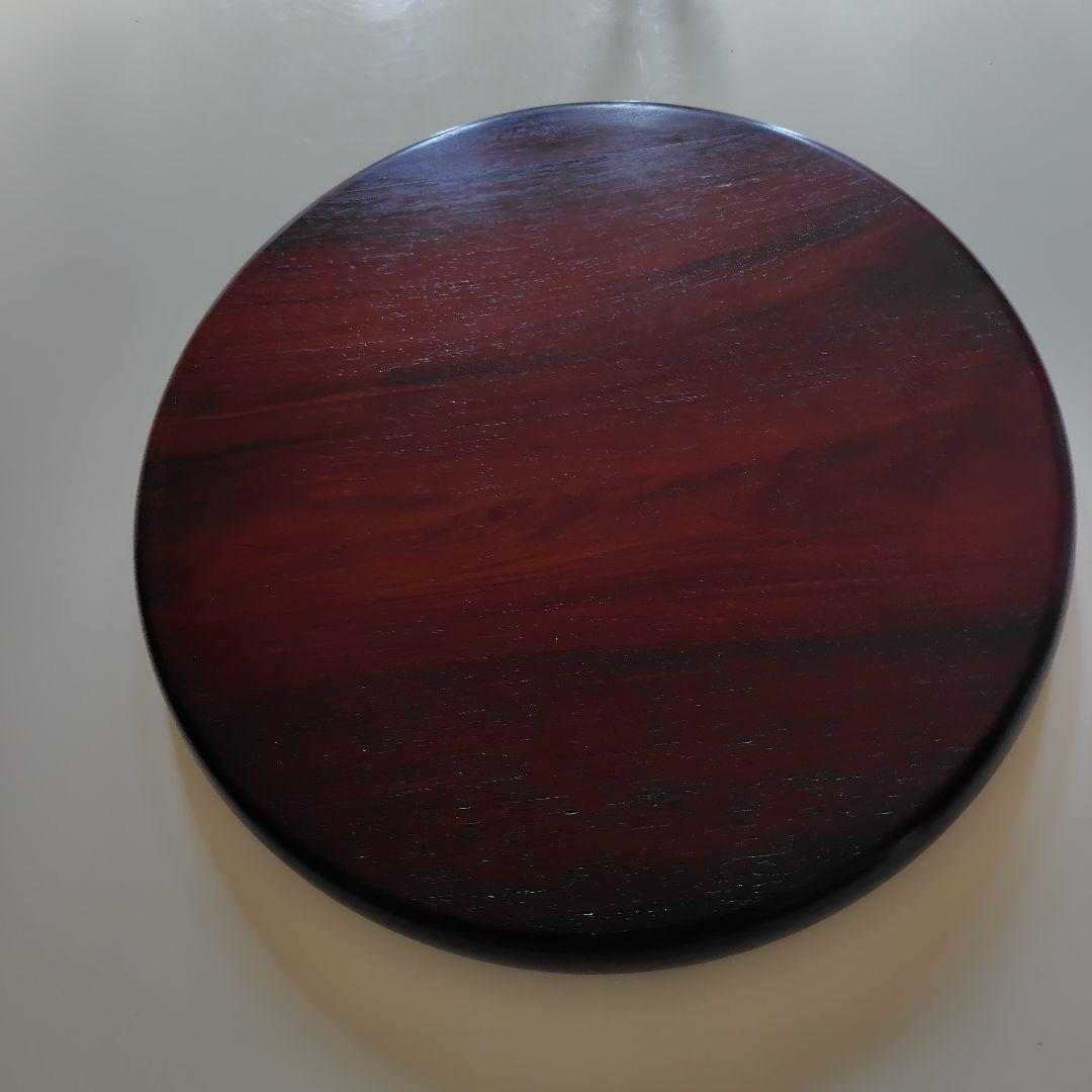 無垢板本紫檀円形盆漆仕上げ。