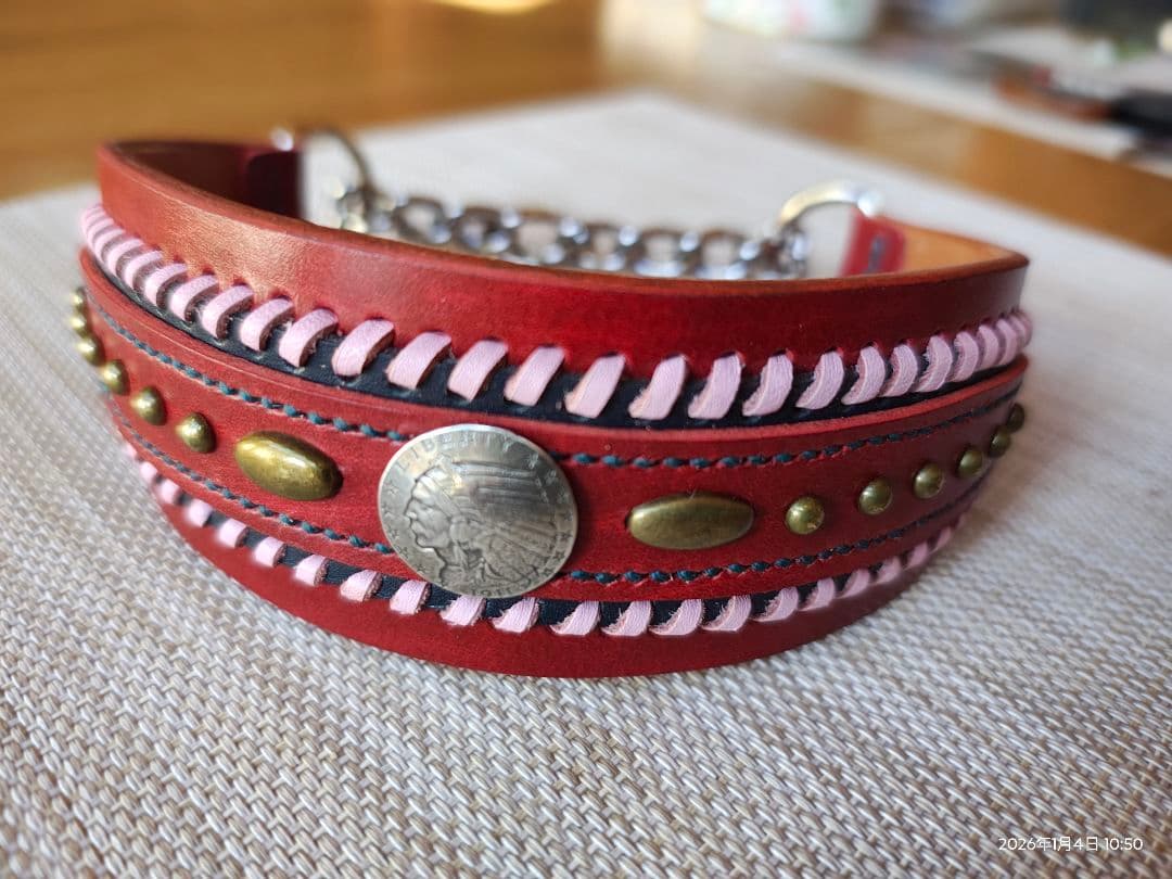 大型犬　ハンドメイド首輪　㊸