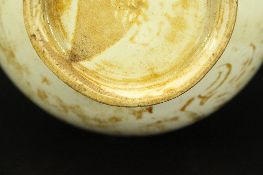 中国美術 白磁 刻龍紋 瓶 高17.5cm(HA434)