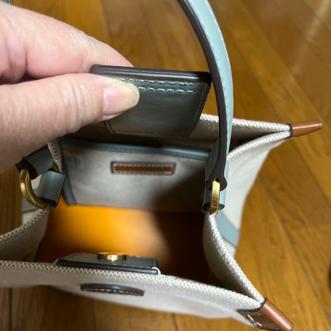 トリーバーチ ベージュ キャンバス バッグ