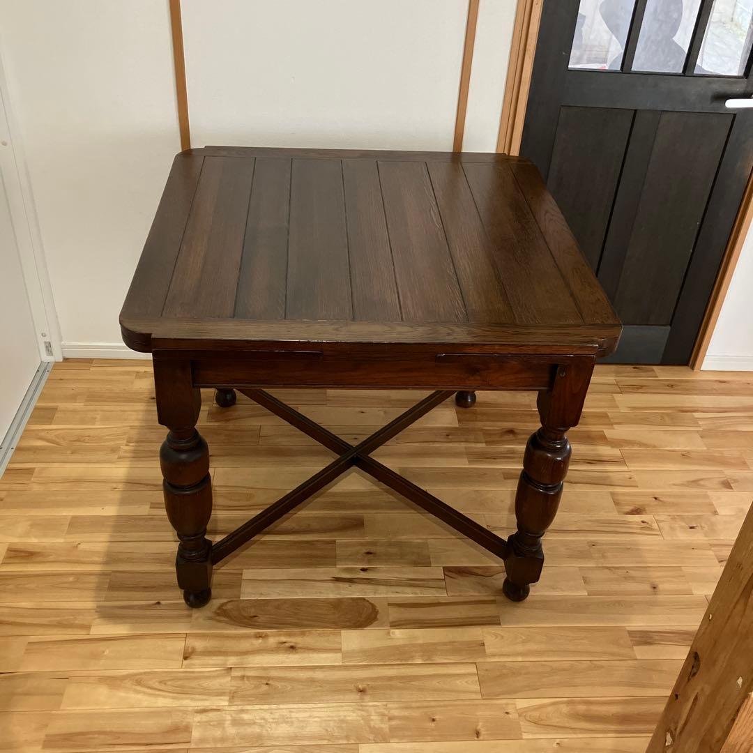 lG29！ ビンテージダイニングテーブル、ドローリーフテーブル伸長式