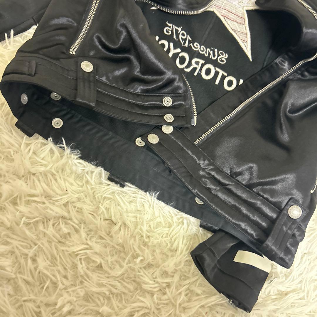 極美品 バンソン モーターサイクルジャケット ワッペン アメリカ国旗 星