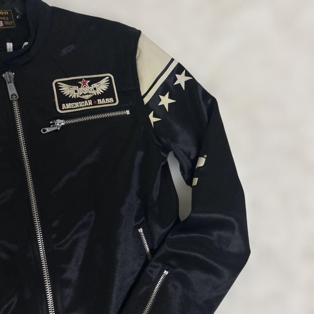 極美品 バンソン モーターサイクルジャケット ワッペン アメリカ国旗 星