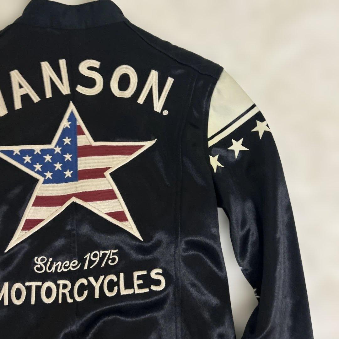 極美品 バンソン モーターサイクルジャケット ワッペン アメリカ国旗 星
