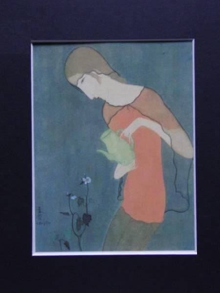 藤田嗣治、「Jeune Femme arrosant des fleurs」