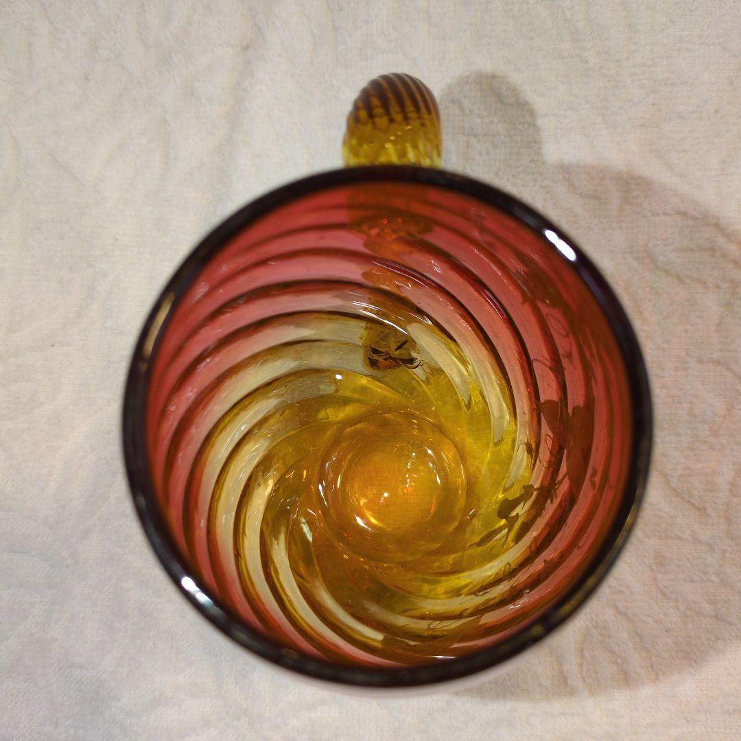 再お値下げしました❢オールドバカラ、赤と金のつる花柄グラス 超希少のお品物です。