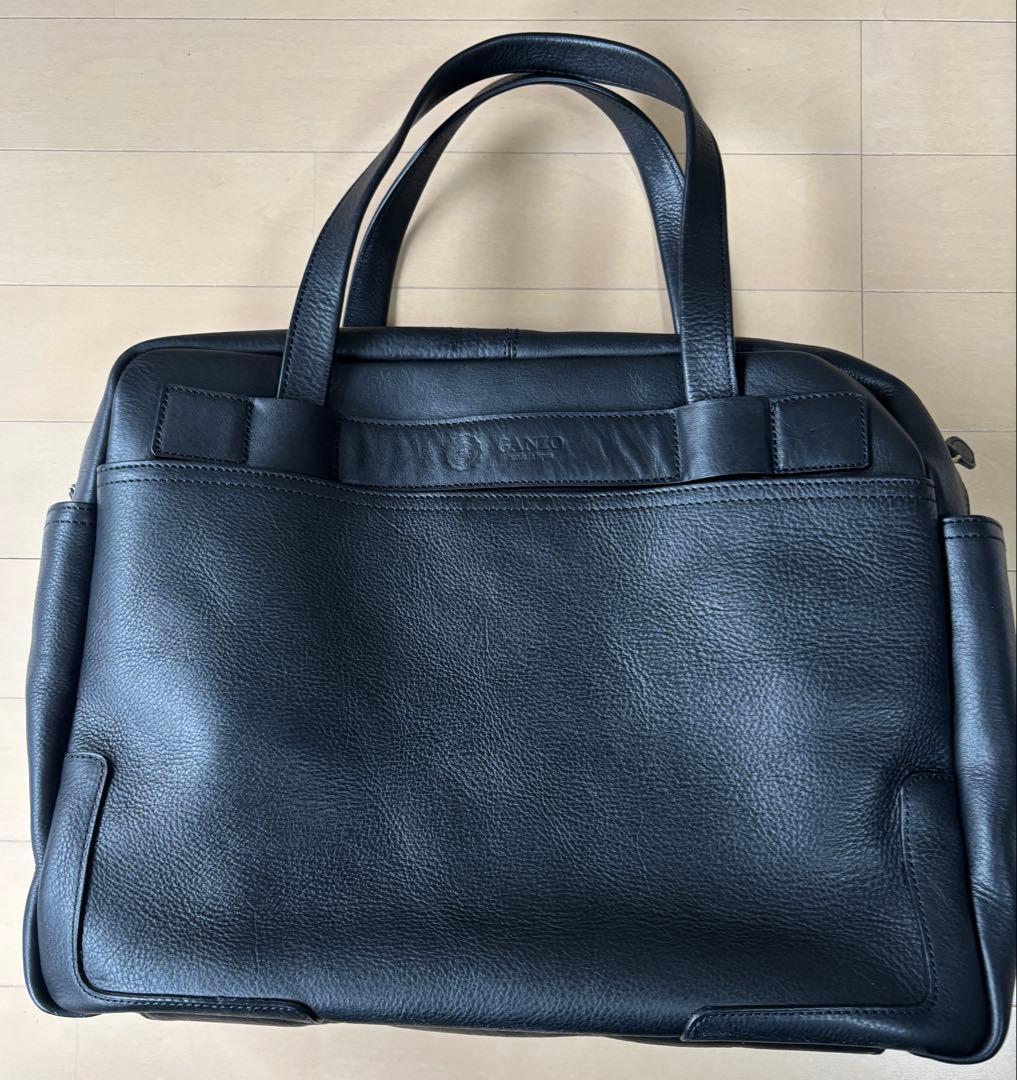 GANZO 7QS-H スクエアボストン ブラック レザー バッグ【廃盤希少品】