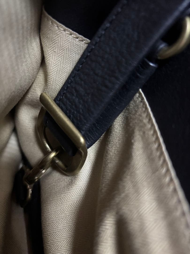 GANZO 7QS-H スクエアボストン ブラック レザー バッグ【廃盤希少品】