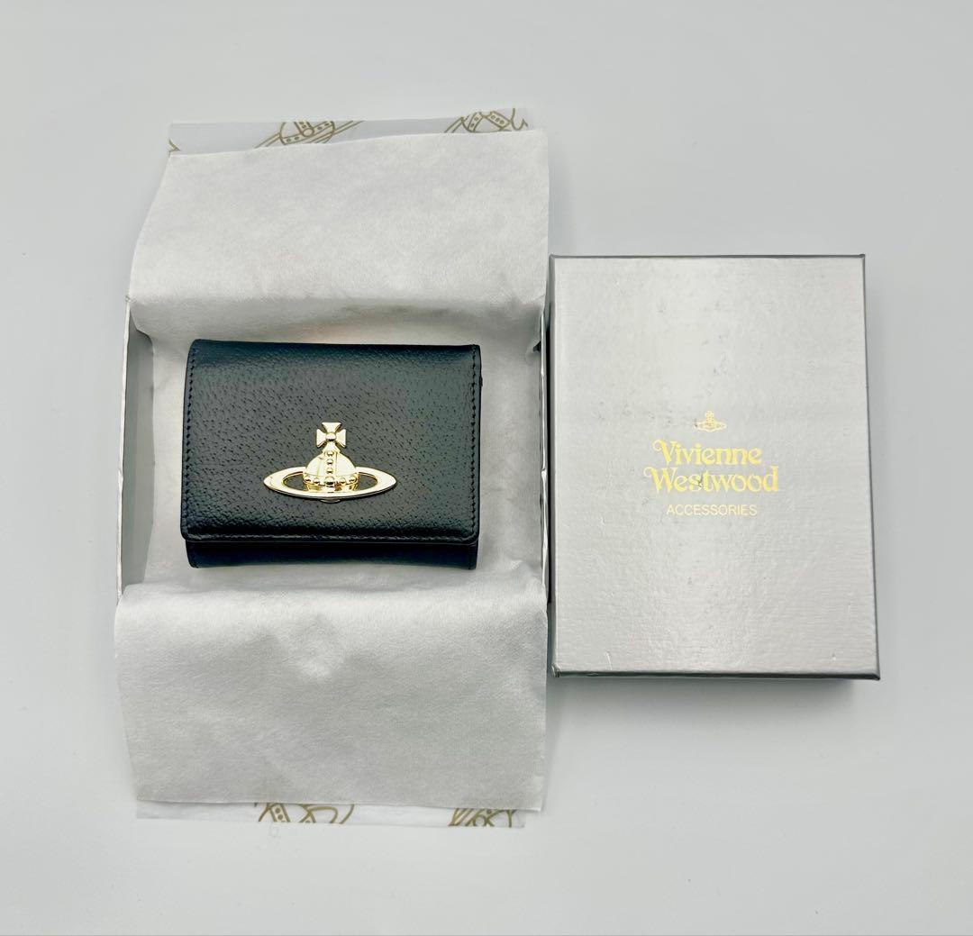 【最新✦新品】Vivienne Westwood 三つ折り財布 ブラック/黒