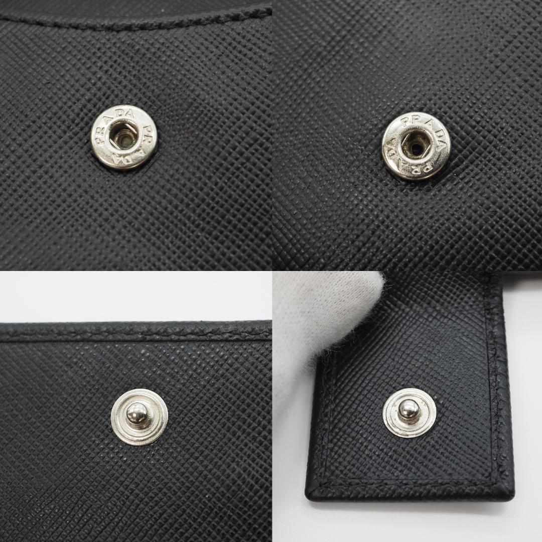 PRADA プラダ 二つ折り財布 サフィアーノ 三角ロゴ ブラック 黒
