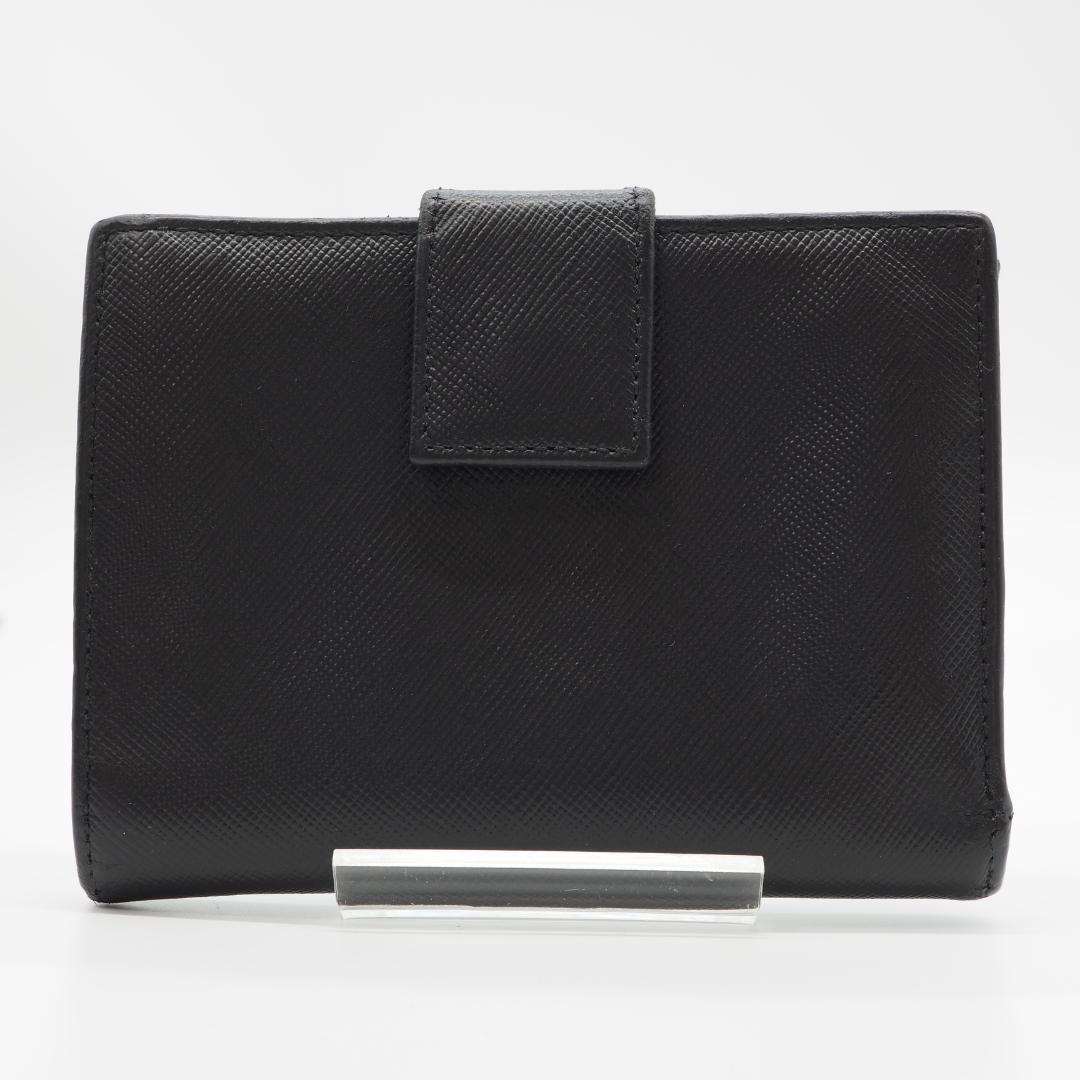 PRADA プラダ 二つ折り財布 サフィアーノ 三角ロゴ ブラック 黒