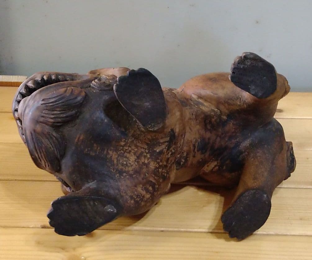 駒獅子 江戸前期 檜木彫