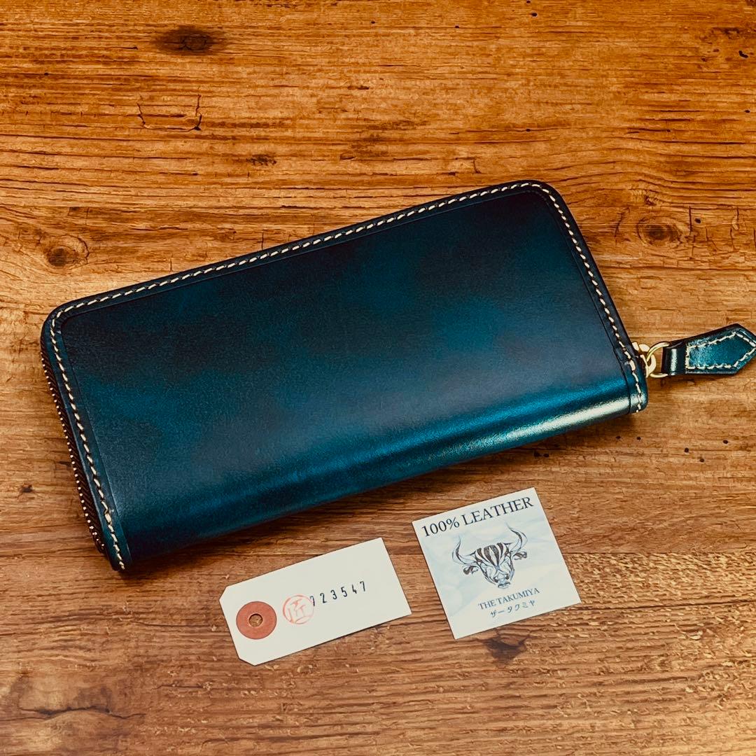 サドルレザー ラウンドファスナー メンズ財布 長財布 本革 ハンドメイド YKK