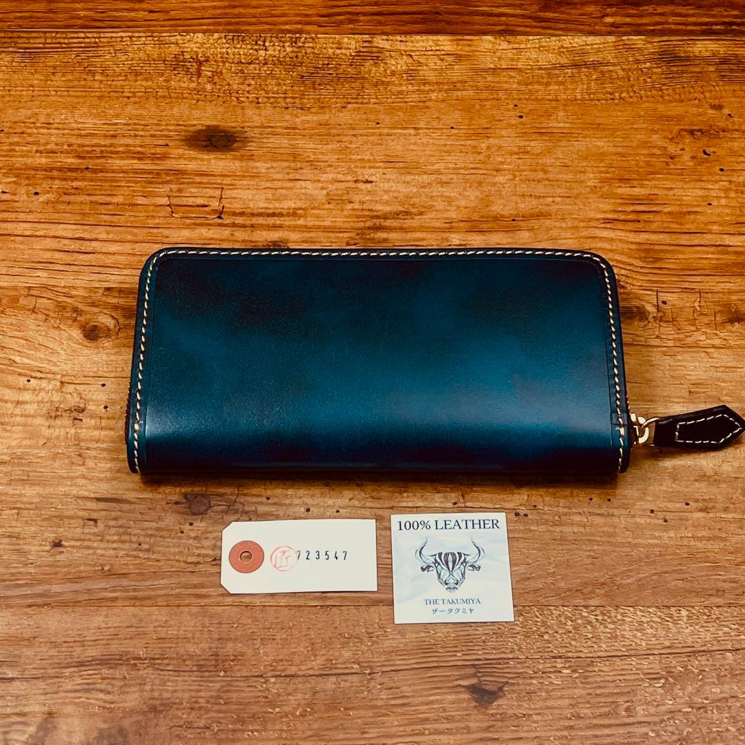 サドルレザー ラウンドファスナー メンズ財布 長財布 本革 ハンドメイド YKK