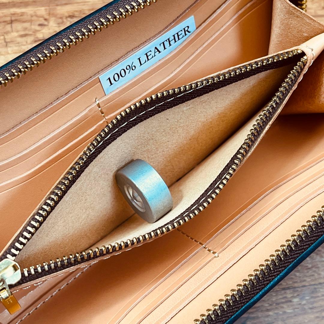 サドルレザー ラウンドファスナー メンズ財布 長財布 本革 ハンドメイド YKK