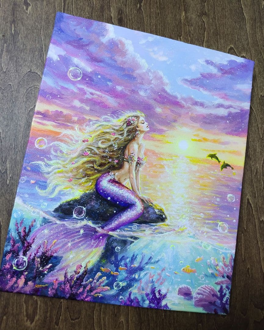 マ*Y様 【陽を浴びて】アクリル画 F3 風景画 絵画