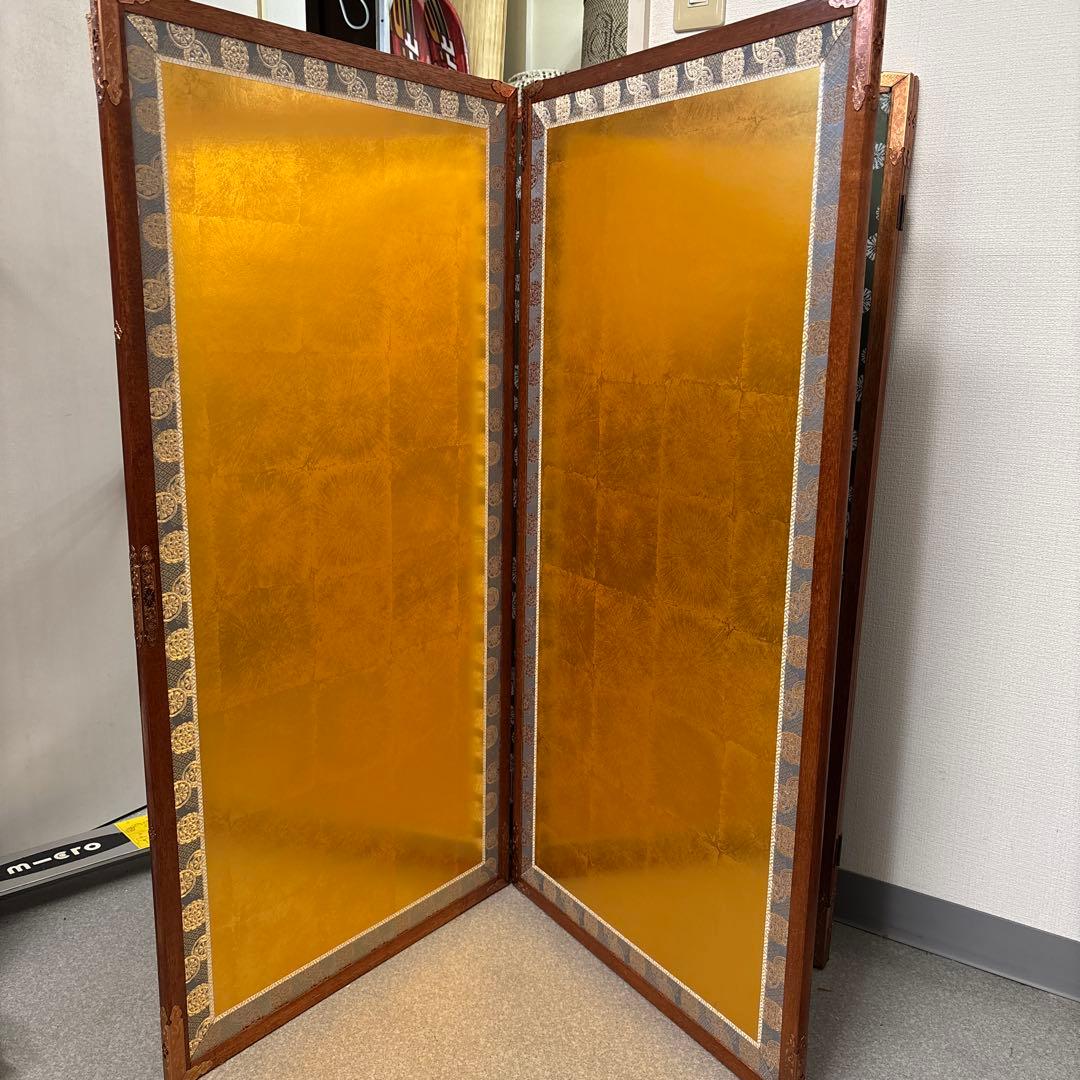 【中古美品】5月屏風屏　新箔押 アンティーク 五月人形 インテリア