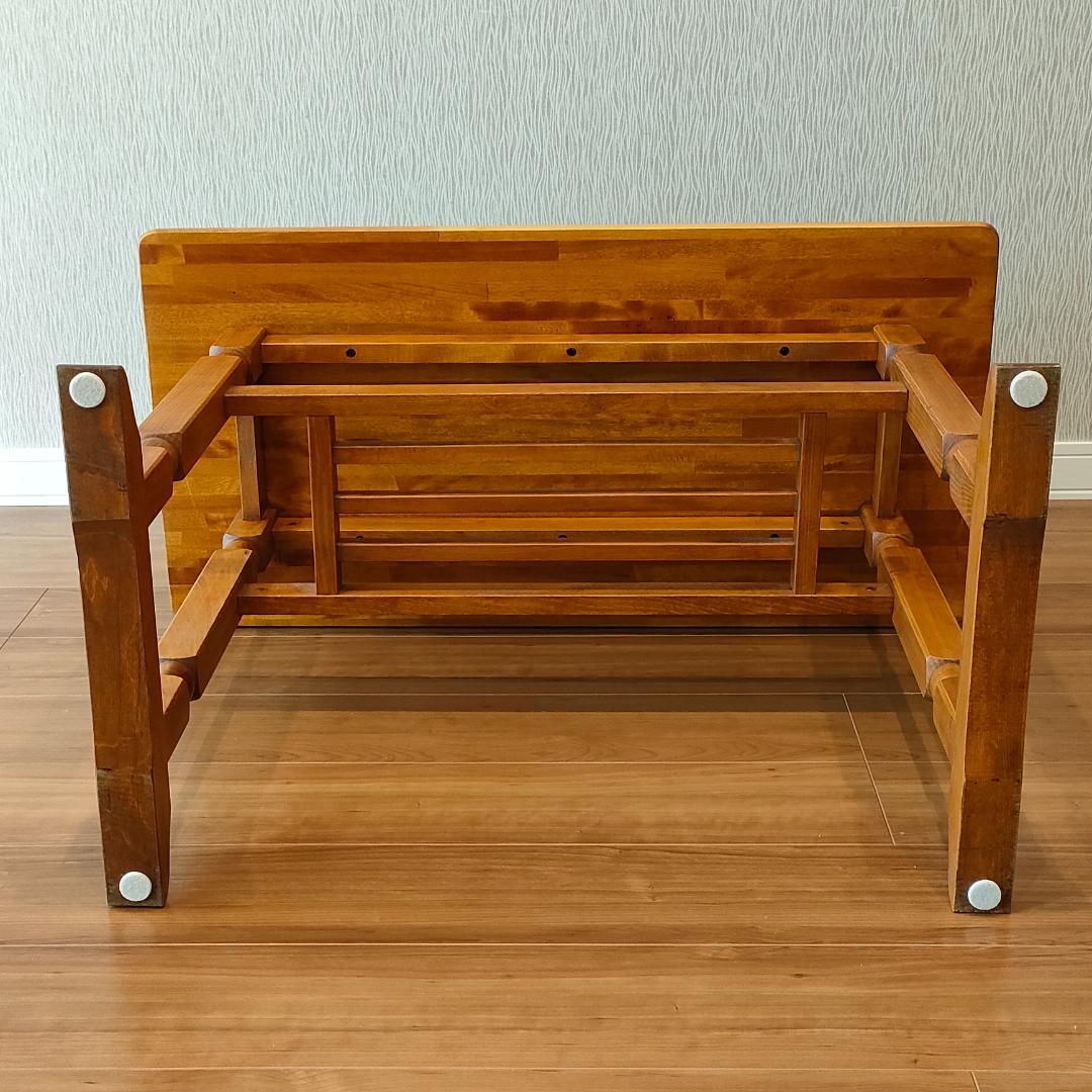 ヴィンテージ　サイドテーブル　天然木　ワークデスク　棚付き