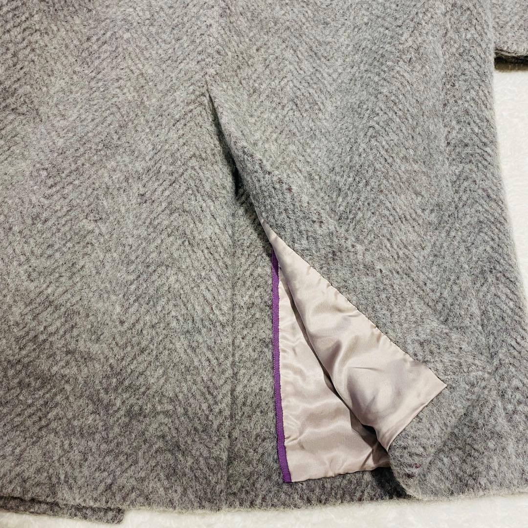 【定価16万】ルブーケ LE bouquet ロングコート ヘリンボーン グレー